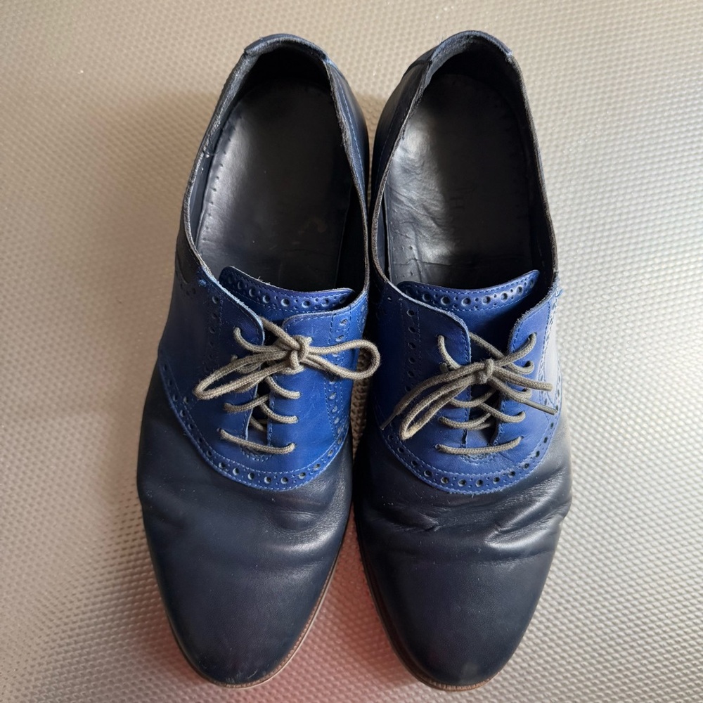 Cole Haan navy and blue lace-up dress shoes - Picture 2 of 8